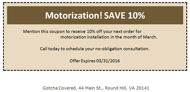 March 2016 Motorization coupon