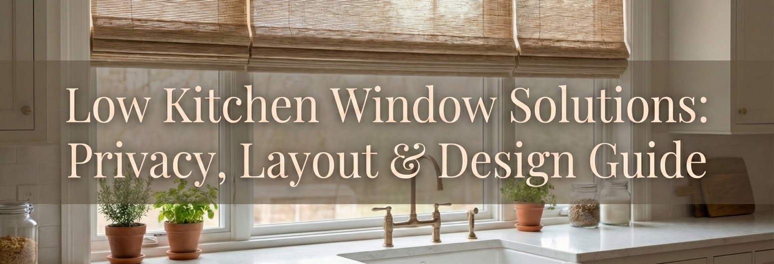 low kitchen window shade