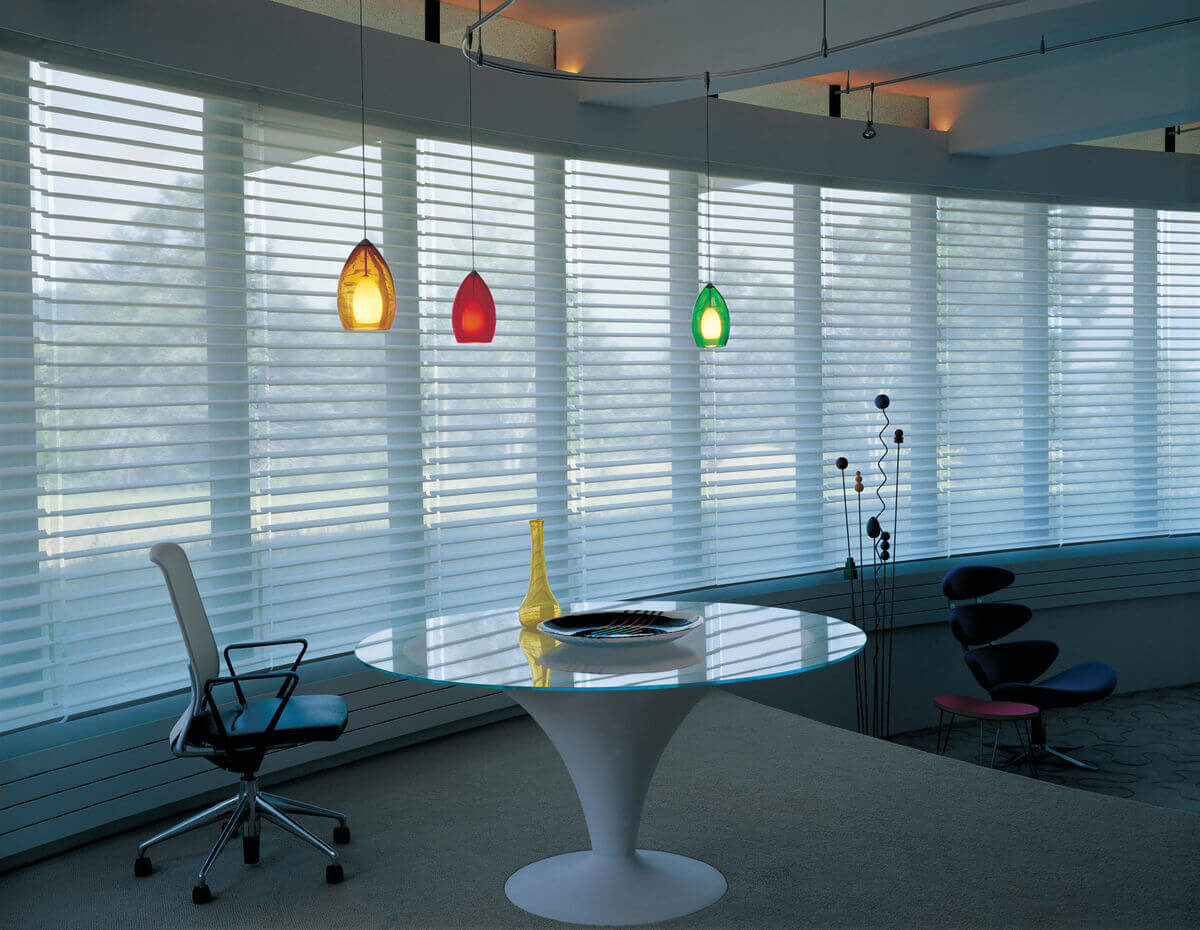 Mid-century modern window treatments will be simple and functional such as horizontal blinds and sheer blinds. 