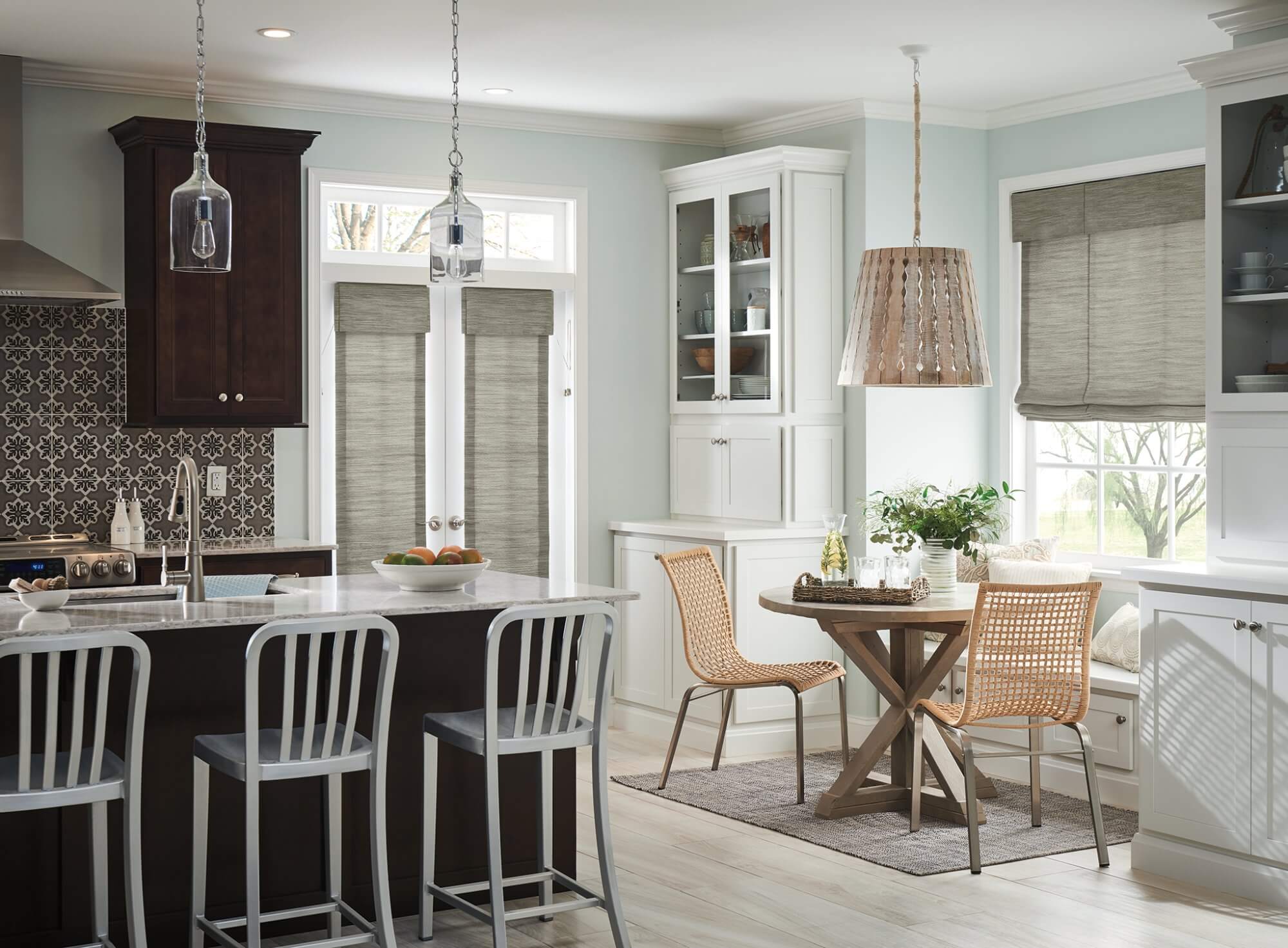 Light filtering window treatments offer a perfect balance of beauty and functionality to any kitchen.