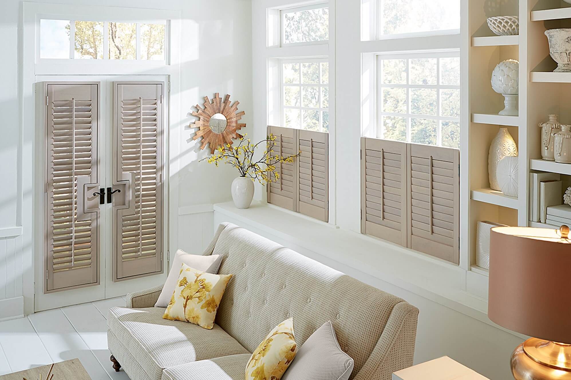 Shutters are energy efficient window treatments that also add value to your home. Shutters are energy efficient window treatments that also add value to your home.