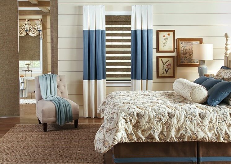 Color blocking uses two different fabrics of contrasting colors or a solid and a pattern to achieve the desired look of the finished window treatment. Color blocking uses two different fabrics of contrasting colors or a solid and a pattern to achieve the desired look of the finished window treatment.