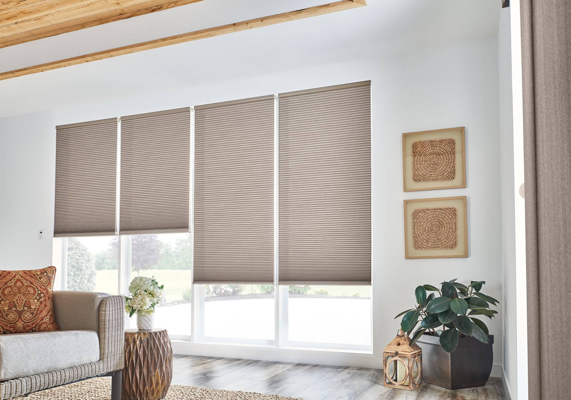 Reduce temperatures in your home with eco-friendly cellular shades.