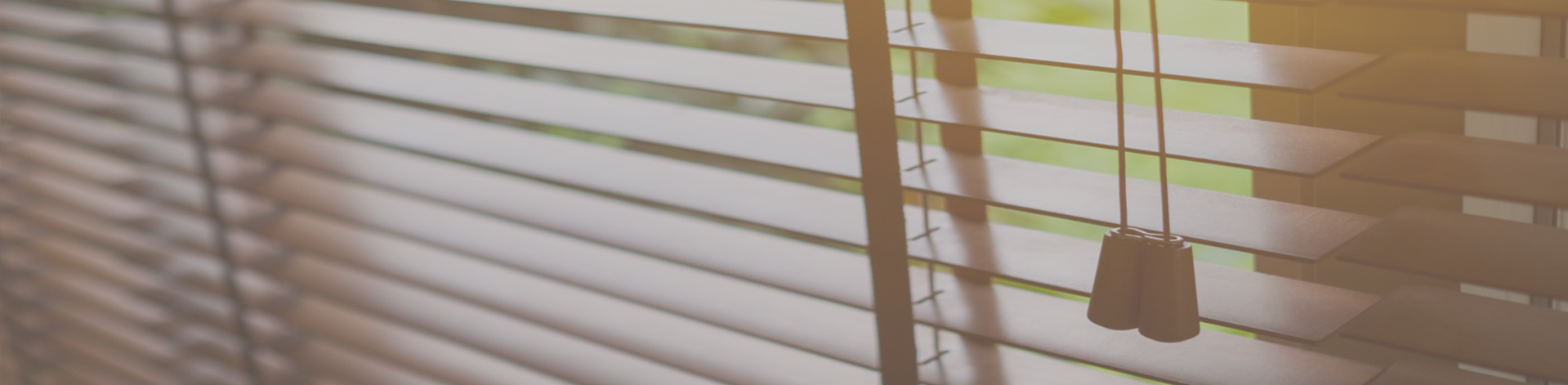 wood blinds in a window