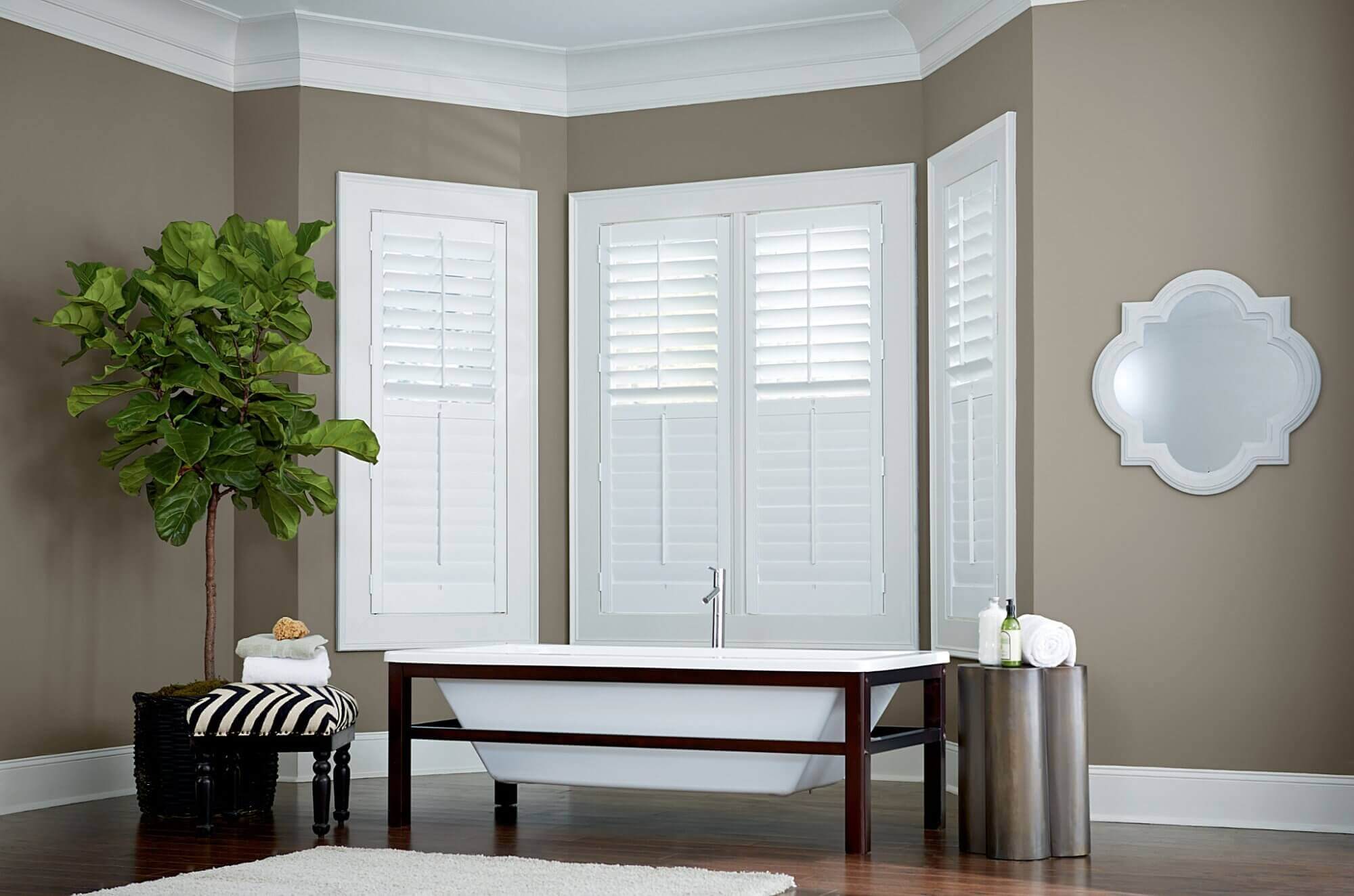 Bathroom window treatments need to allow in light while still providing a certain level of privacy. window covering