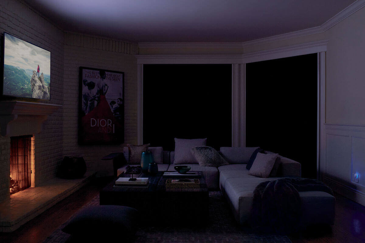 Blackout shades are the best window treatments for media rooms because they have tracks along the sides to prevent light from seepring in around the edges.