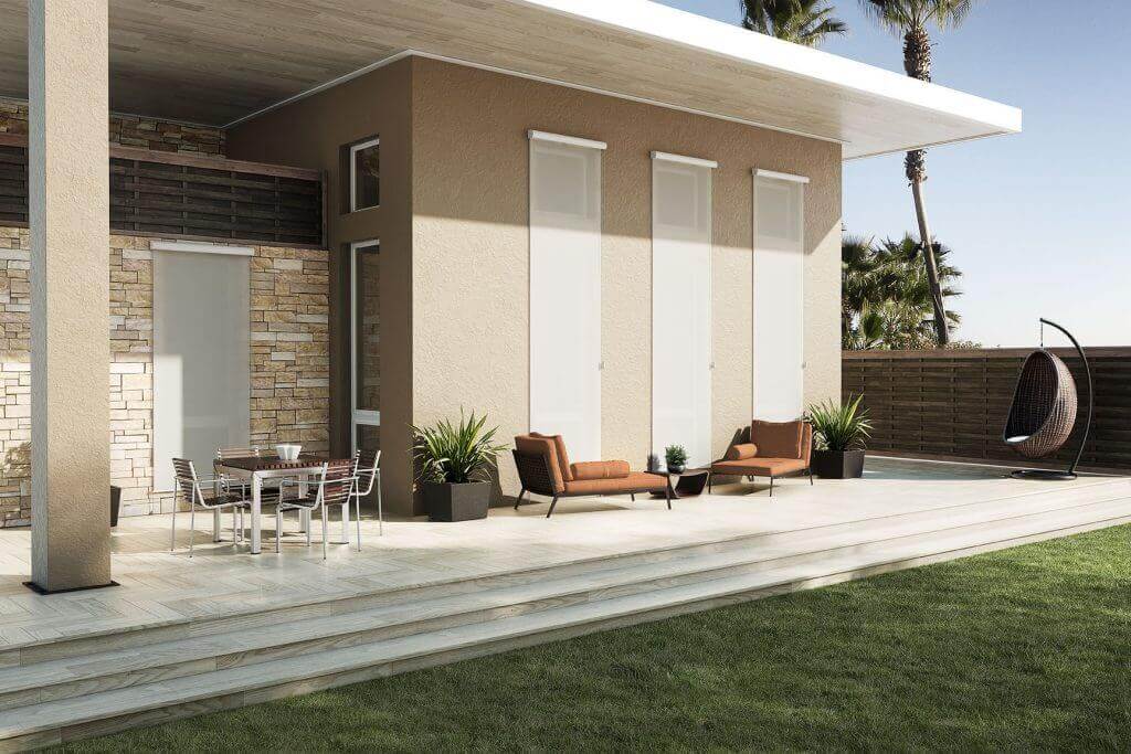 Using fabrics and materials that are outdoor rated are better able to withstand the elements and avoid fading. Using fabrics and materials that are outdoor rated are better able to withstand the elements and avoid fading.