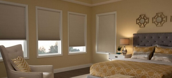 Room darkening or blackout shades provide total light control which can be incredibly beneficial for bedrooms. 