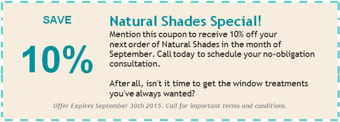 September 2015 Natural Shades coupon