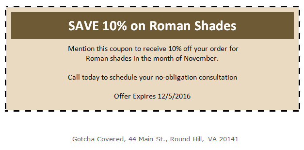 November 2016 Roman Shades coupon
