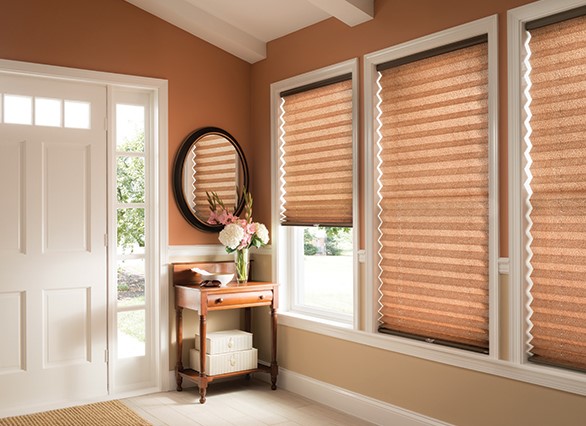 warm entry way with shades