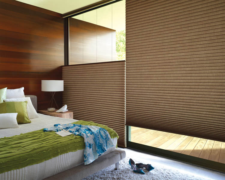 custom shades in a bedroom