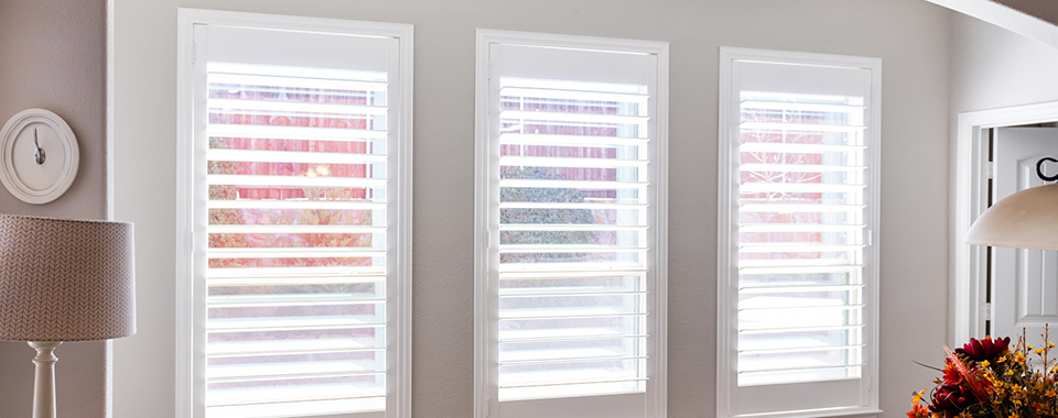 white polycore shutters