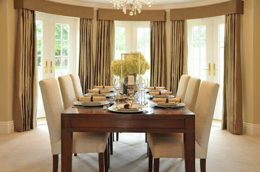 Fall brings holiday feasts and dinner parties, making the dining room a focal point. Custom drapery paired with decorative top treatments or sleek hardware adds an elegant, formal touch while helping absorb excess sound during lively conversations. Prioritize warm lighting for that increased Autumn feel.