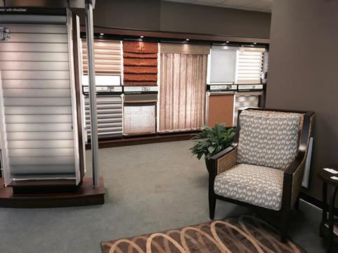 Raleigh blinds and shades showroom with seating