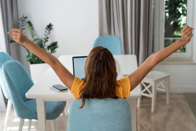 woman cheering